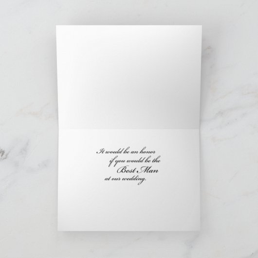 Trauzeuge anfordern Schwarz, Weiß Einladung (Innenseite)