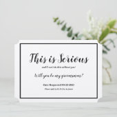 Trauzeuge-Anforderung Dies ist ernst Einladung (Stehend Vorderseite)