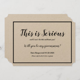 Trauzeuge-Anforderung Dies ist ernst Einladung