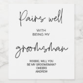 Trauzeuge Anfrage werden Sie mein Trauzeuge Groove Weinetikett (Einzelnes Label)