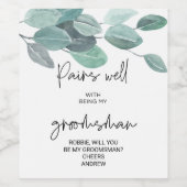 Trauzeuge Anfrage werden Sie mein Trauzeuge Grow W Weinetikett (Einzelnes Label)