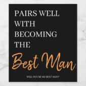 Trauzeuge-Ankündigung Weinetikett (Einzelnes Label)