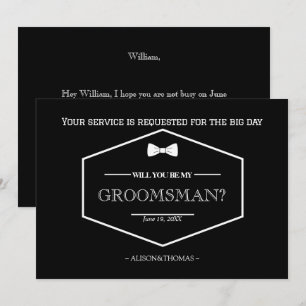 Trauzeuge Antrag Hochzeits-Einladungskarte Feiertagskarte