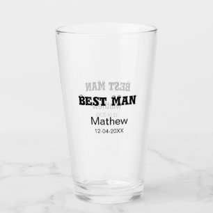 Trauzeuge-Bachelor-Partei hinzufügen Namensdatum e Glas