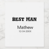 Trauzeuge-Bachelor-Partei hinzufügen Namensdatum e Weinetikett (Einzelnes Label)