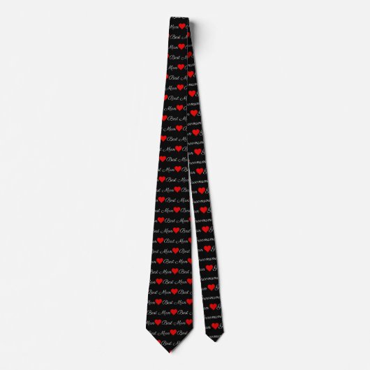 Trauzeuge Black and White Red Hearts Neck Tie Krawatte (Vorderseite)