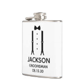 Trauzeuge Black Bow Krawatte Flachmann (Links)