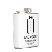 Trauzeuge Black Bow Krawatte Flachmann (Rechts)