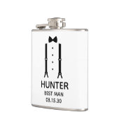 Trauzeuge Black Bow Krawatte Flachmann (Links)