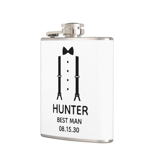 Trauzeuge Black Bow Krawatte Flachmann (Links)