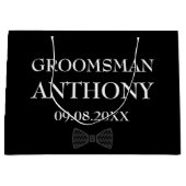 Trauzeuge Black Elegant Individuelle Name Geschenk Große Geschenktüte (Vorderseite)