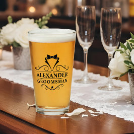 Trauzeuge Black Krawatte Glas