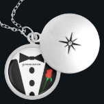 Trauzeuge Black Krawatte Necklace Medaillon<br><div class="desc">Keepake Necklaces Wählen Sie entweder Silver Plated Gold Finish oder Sterling Silver Unique Personalisiert Custom !st Christmas Gift Wedding Party Necklaces - um die Hintergrundfarbe zu ändern - klicken Sie auf Anpassen - wählen Sie das letzte Tool aus dem Drop-Down-Menü und wählen Sie aus einer der angezeigten Farben oder geben...</div>