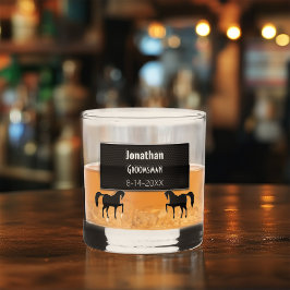 Trauzeuge Black Metallic Personalisiert Whiskyglas