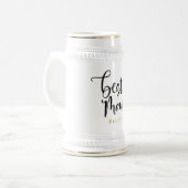 Trauzeuge Black Script Name Wedding Bierglas (Vorderseite Links)