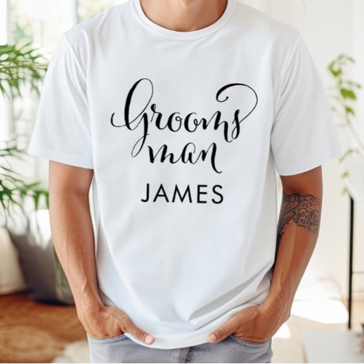 Trauzeuge Black Script Personalisiert Wedding T-Shirt