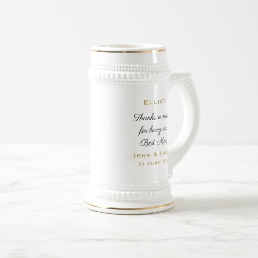 Trauzeuge Black Script Wedding Dankname Name Bierglas (VorderseiteRechts)