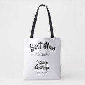Trauzeuge Black & White Bold Script Name Hochzeit Tasche (Vorderseite)