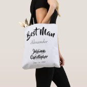 Trauzeuge Black & White Bold Script Name Hochzeit Tasche (Von Nahem)