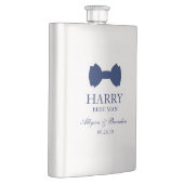 Trauzeuge Blue Bow Krawatte Flachmann (Rechts)