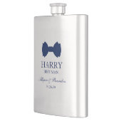 Trauzeuge Blue Bow Krawatte Flachmann (Links)