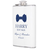 Trauzeuge Blue Bow Krawatte Flachmann (Links)