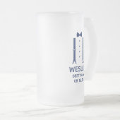 Trauzeuge Blue Bow Krawatte Mattglas Bierglas (VorderseiteRechts)