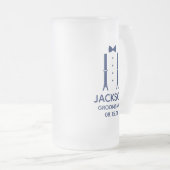 Trauzeuge Blue Bow Krawatte Mattglas Bierglas (VorderseiteRechts)