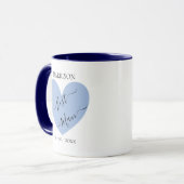 Trauzeuge Blue Heart Personalisierte Mug Tasse (Vorderseite Links)