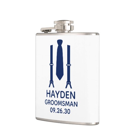 Trauzeuge Blue Krawatte Flachmann (Links)