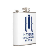 Trauzeuge Blue Krawatte Flachmann (Rechts)