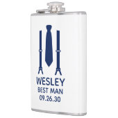 Trauzeuge Blue Krawatte Flachmann (Links)