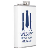 Trauzeuge Blue Krawatte Flachmann (Rechts)