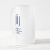 Trauzeuge Blue Krawatte Mattglas Bierglas (Vorderseite Links)