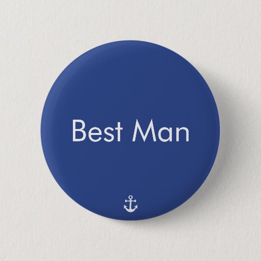 Trauzeuge Blue Nautical Wedding Buttons (Vorderseite)