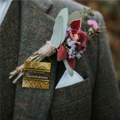 TRAUZEUGE Boho Lila Spirals Gold Wedding Button