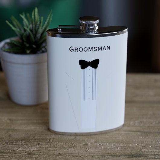 Trauzeuge Bow Krawatte Tuxedo Wedding Flask Flachmann