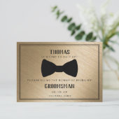 Trauzeuge Card - Black Tied III Gold Einladung (Stehend Vorderseite)