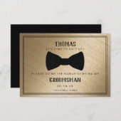 Trauzeuge Card - Black Tied III Gold Einladung (Vorne/Hinten)