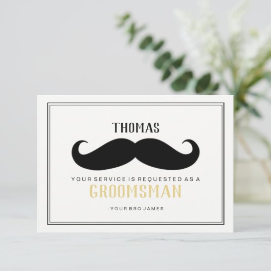 Trauzeuge Card - Ihr Stache Einladung (Stehend Vorderseite)