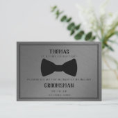 Trauzeuge Card - Schwarz getied III Dunkelgrau Einladung (Stehend Vorderseite)