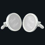 Trauzeuge Cufflinks Manschettenknöpfe<br><div class="desc">Sterling Silber plattierte Manschetten in silbergrau und weiß mit Trauzeuge. Passen Sie dieses Objekt an oder kaufen Sie,  wie es ist.</div>