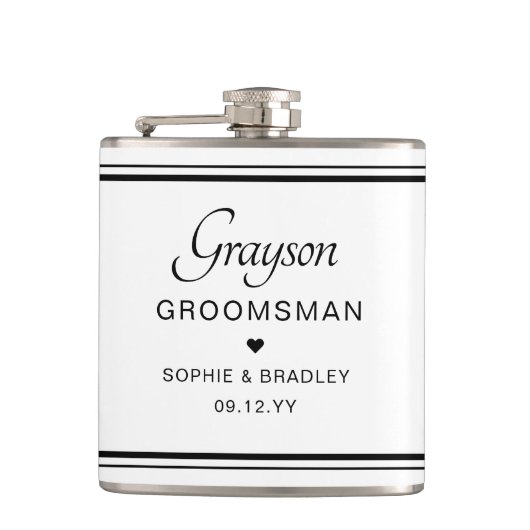 Trauzeuge Custom Personalisiert Wedding Party Flachmann (Vorderseite)