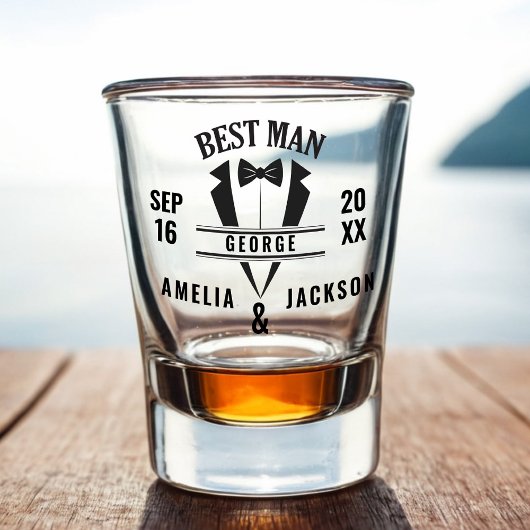 Trauzeuge Custom Tuxedo Gastgeschenk Hochzeit Shot Schnapsglas