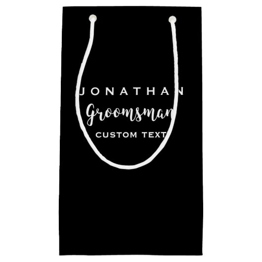 Trauzeuge Custom Wedding Gefallen Modernes Monogra Kleine Geschenktüte (Vorderseite)