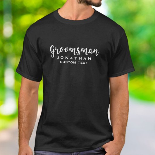 Trauzeuge Custom Wedding Gefallen Modernes Monogra T-Shirt