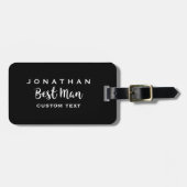 Trauzeuge Custom Wedding Modern Monogram Gepäckanhänger (Vorderseite horizontal)