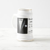 Trauzeuge Danke, Geschenk - Tuxedo Vorlage Bierglas (Vorderseite Links)