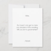 Trauzeuge des Tuxedo-Ring-Träger-| Einladung (Rückseite)