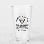Trauzeuge Elegant Black Tuxedo Wedding Geschenk Glas (Rückseite)